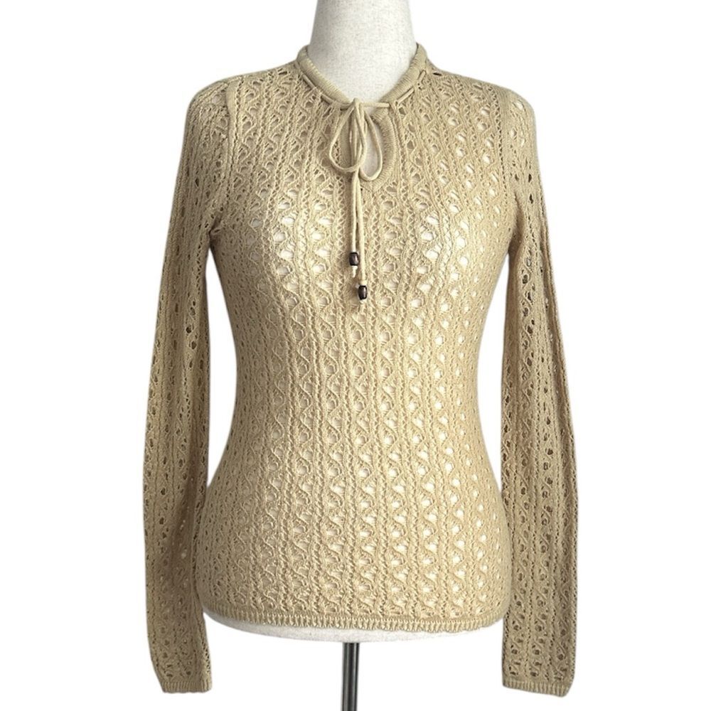 VTG Dorothée Bis Open Knit Wool Blend Sweater Size M Parisian Boutique Brand